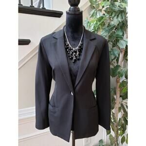 Chico's Women's Black Classic Stretch Single Breasted 1 Button Blazer Jacket S